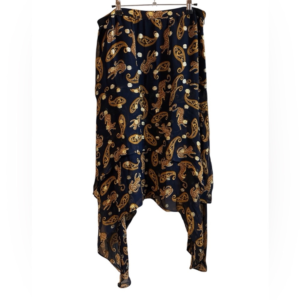 Farm for Anthropologie Paisley Asymmetrical Hem Skirt. EUC